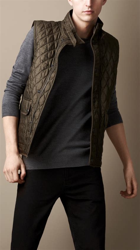 mens burberry gilet|burberry quilted gilet men.